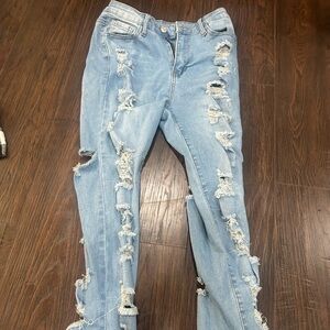 Distressed Light Blue Women's Jeans